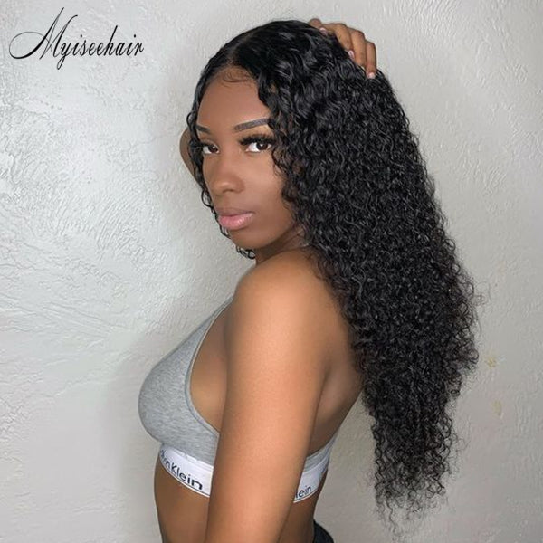 Myiseehair 3 Bundles Deep Curly Bundles Brazilian Remy Curly 100% Human Hair