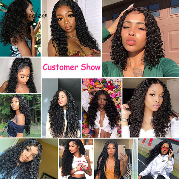 Myiseehair 3 Bundles Virgin Human Hair Bundles Kinky Curly Natural Black Color