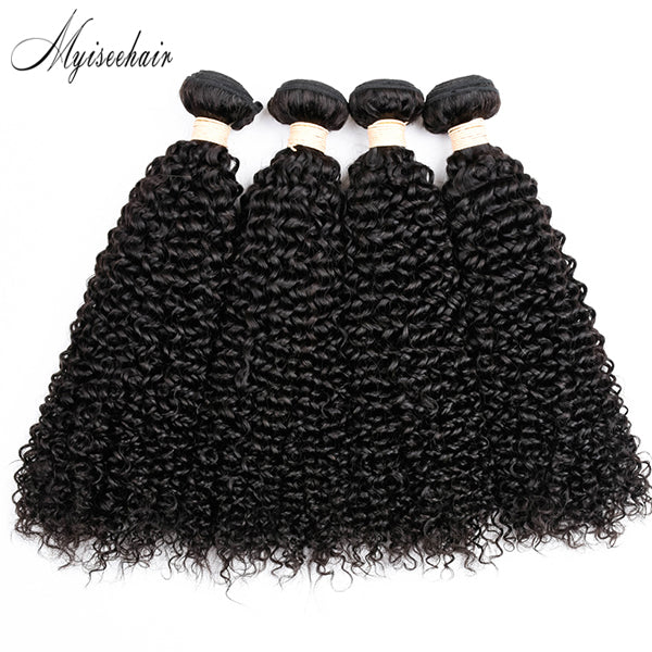 Myiseehair 3 Bundles Deep Curly Bundles Brazilian Remy Curly 100% Human Hair 