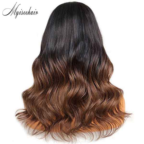   Myiseehair Brazilian Virgin Human Hair Wigs Ombre Color Body Wave 360 Lace Wig  ISEE92