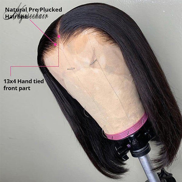 MYISEEHAIR Black Color Bob 360 Lace Frontal Wigs ISEE70