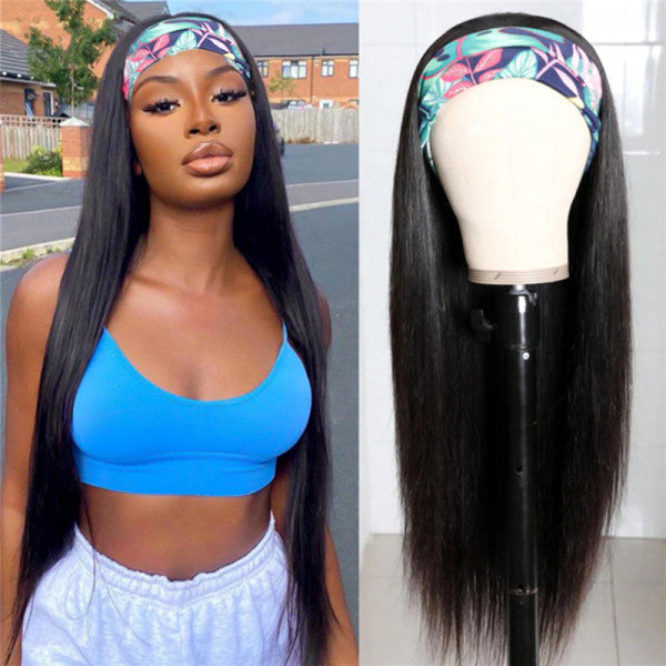 Straight Headband Wigs No Glue  Best Virgin Human Hair ISEE102
