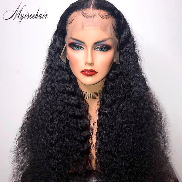 HD LACE CURLY VIRGIN HUMAN HAIR WIGS PRE PLUCKED 360 LACE WIG WITH BABY HAIR ISEE14