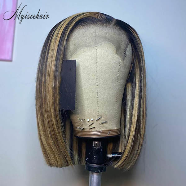 MYISEEHAIR HIGHLIGHTS  360 GLUELESS FRONTAL BOB LACE WIG ISEE51 