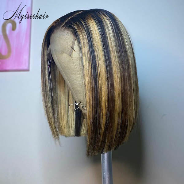 MYISEEHAIR HIGHLIGHTS  360 GLUELESS FRONTAL BOB LACE WIG ISEE51 
